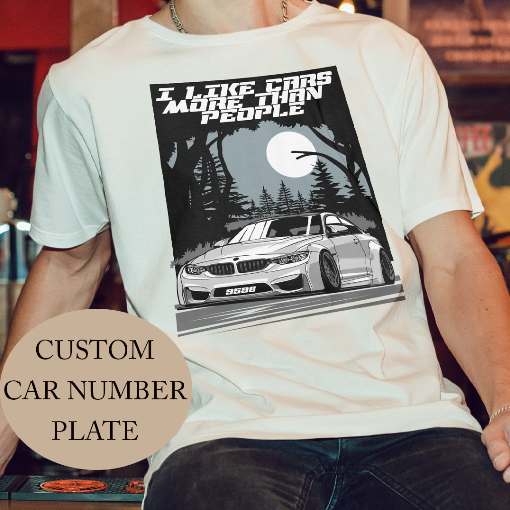 Personalized Car Number Plate T-shirt | Car Lover T-shirt | Car Lover Premium Cotton Tee|Custom Car T-shirt | Cotton Tee