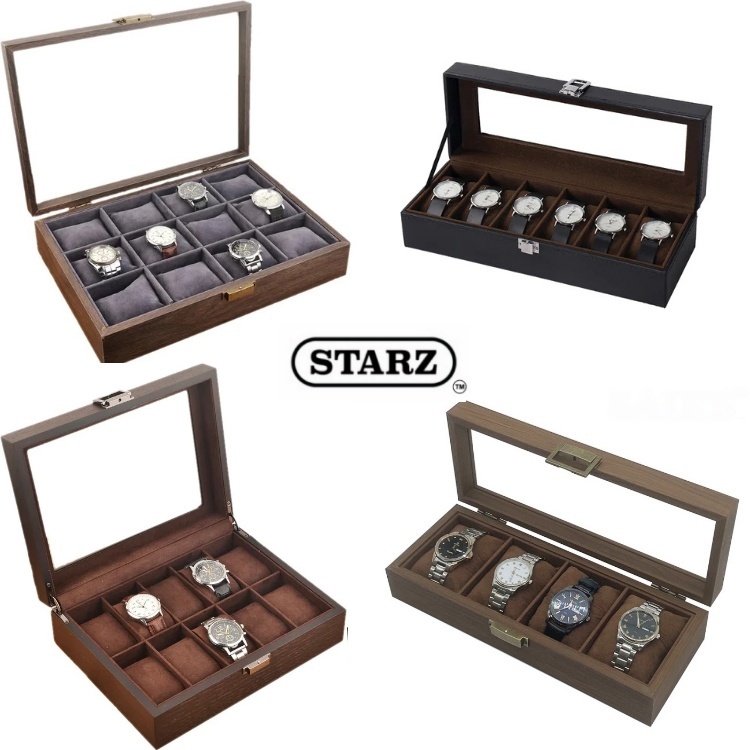 [ STARZ ] 50 Assorted Models - 3/6/10/12/18/20/24 Slots PU Watch Storage Box / Wooden Watch Box / Watch Jewelry Case