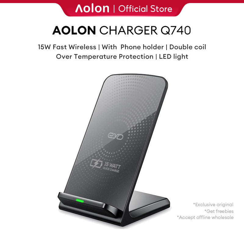 Aolon 15W Qi Wireless Charger Stand For iPhone 13 12 11 X Samsung Xiaomi Huawei Fast Charging Dock Station Phone Holder