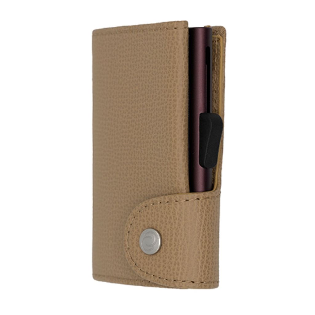 C-Secure Italian Leather Wallet With Brown Cardholder