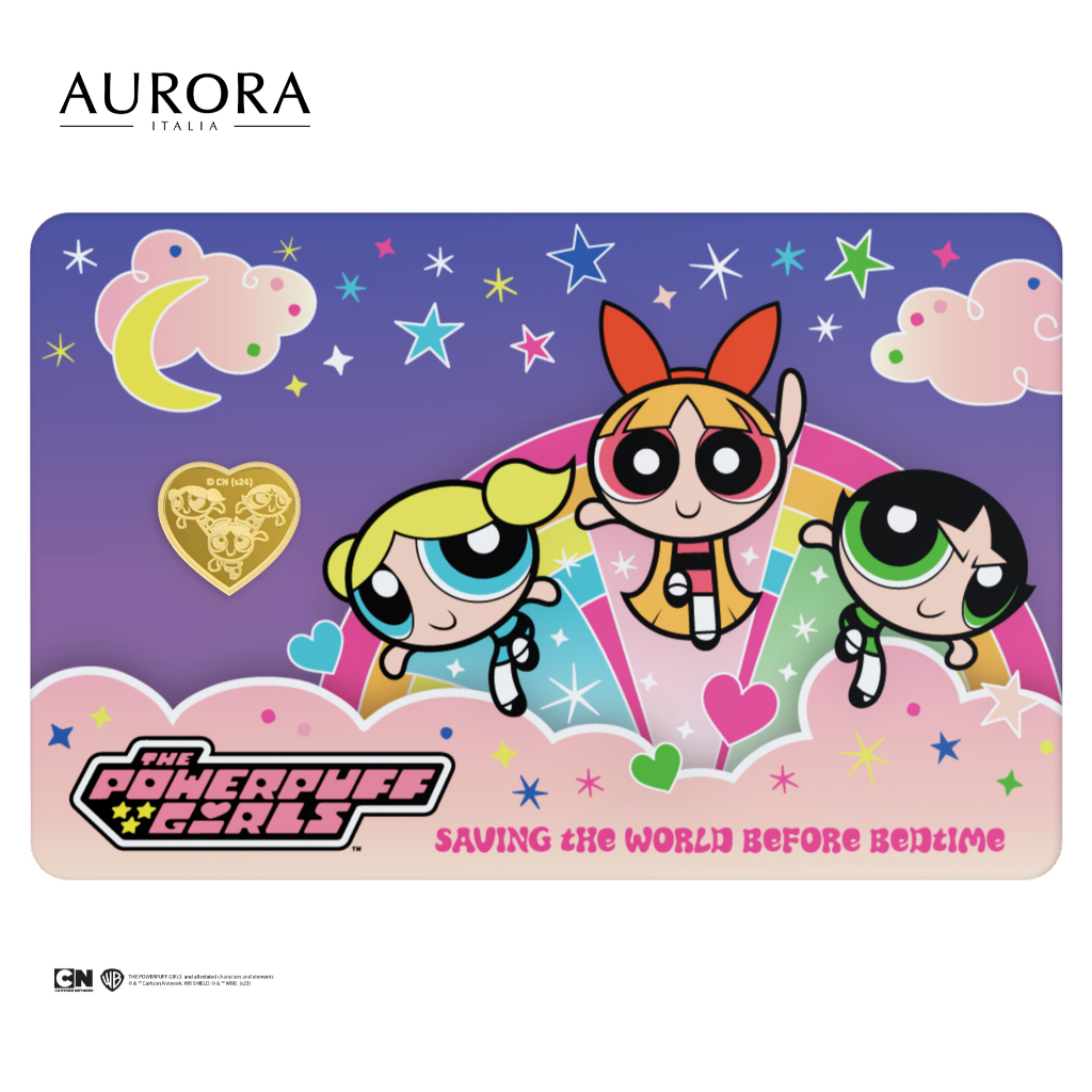 WARNER BROS X AURORA ITALIA (1g) 999.9 The Powerpuff Girls Limited Edition Gold Bar 华纳兄弟联名 飛天小女警 纯金足金片
