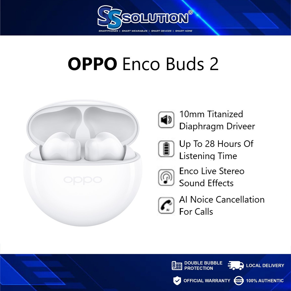 OPPO Enco Buds 2 & Buds2 Pro | 28 Hours Of Listening Time | AI Deep Noise Cancellation For Calls | 10mm Stronger Bass