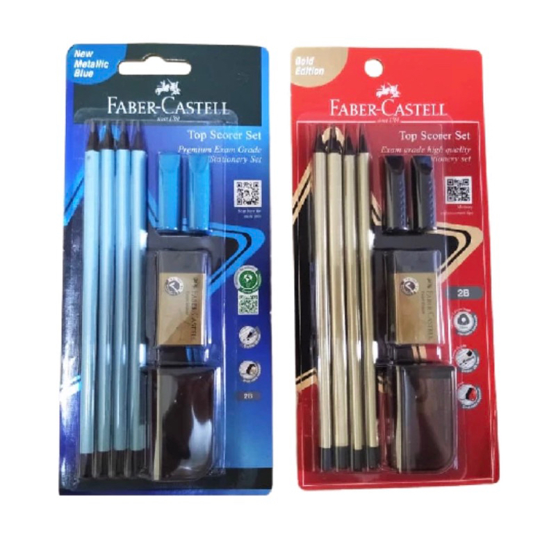 Faber Castell Top Scorer Set 212143Gold & Metallic Blue High Quality Exam Grade Stationary Set @cassandra8526