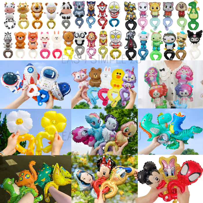 (1 Piece) Inflatable Cartoon Hand Wearing Wrist Dino Balloons Kid Boy Girl Adult Birthday Party Toys Cosplay Decoration