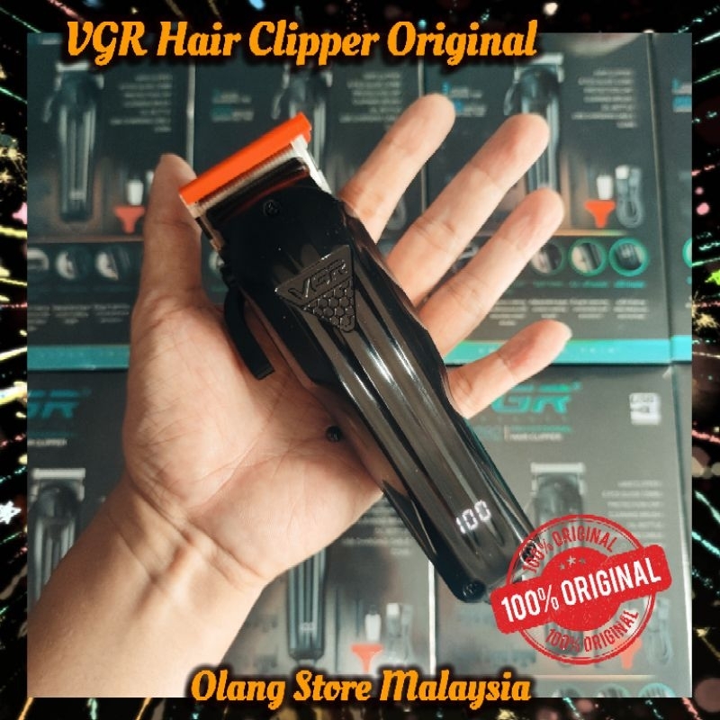 Original VGR Hair Clipper LCD Displays Pemotong Pencukur Rambut Cordless Mesin Gunting Potong Rambut