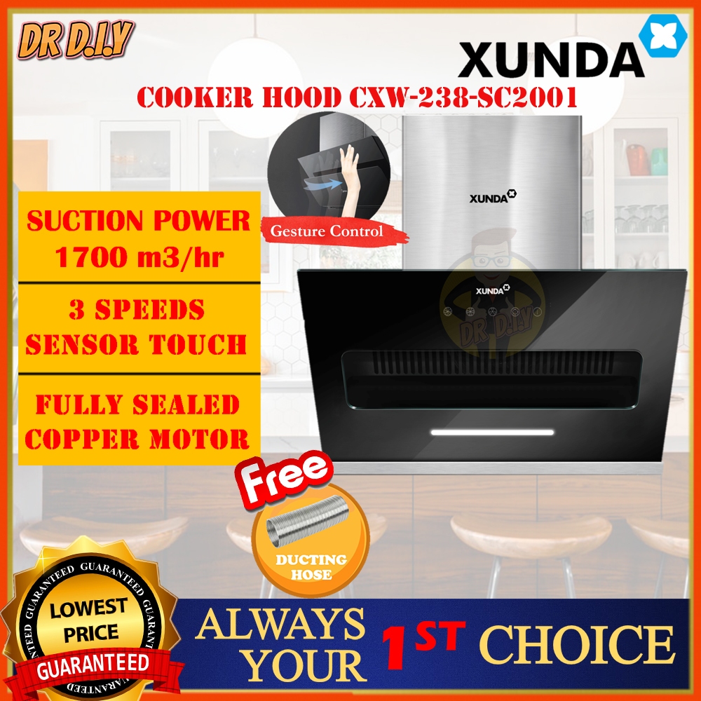 XUNDA Cooker Hood CXW-238-SC2001 3 Speed Sensor / CXW-218-WT2004 Gesture Control Hood Penyedut Asap