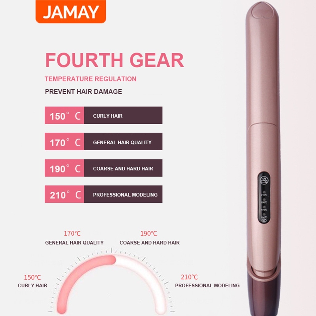 JAMAY Hair Straightener 2 in 1 Quick Heated Comb Hair Curler Mini Hair Straight Hair Curling Pelurus Rambut YF2626 直发梳