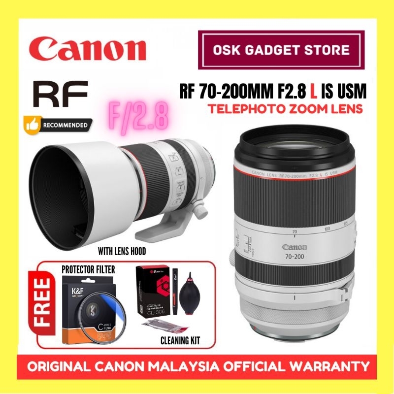 Canon RF 70-200mm F2.8 L IS USM Telephoto Lens For Canon R Series Camera | 3 Years Canon Malaysia Warranty