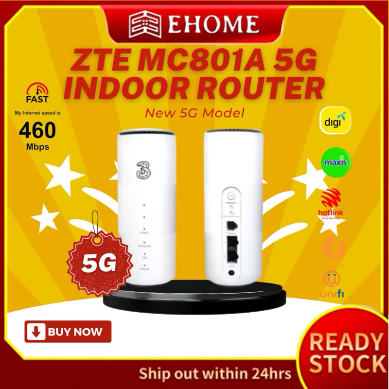 ZTE MC801A 5G 3.8Gbps 4G+ LTE CAT20 Unlocked Wireless Gateway Modem Router Umobile Digi Celcom