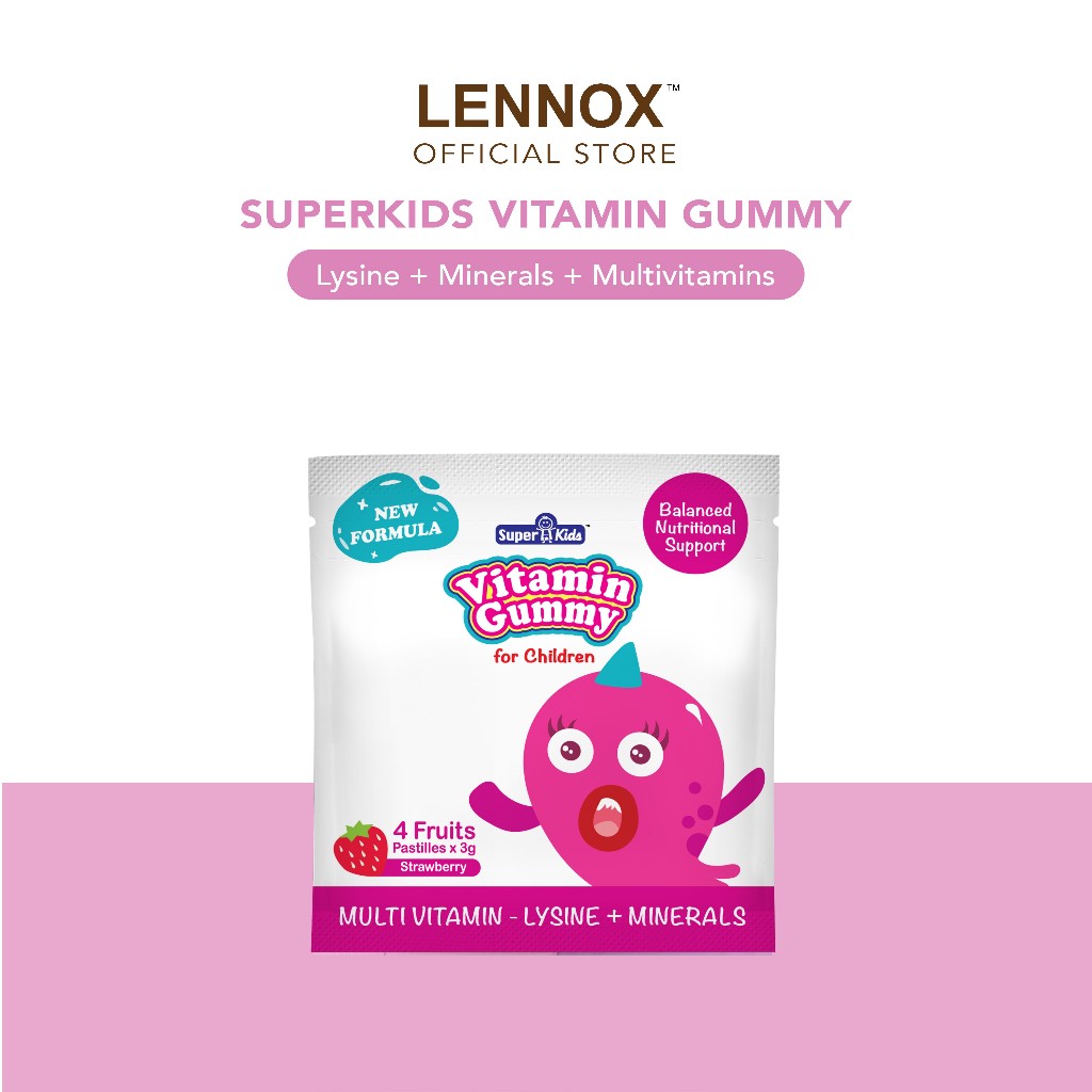 Superkids Vitamin Gummy Strawberry Flavour 4 pastilles