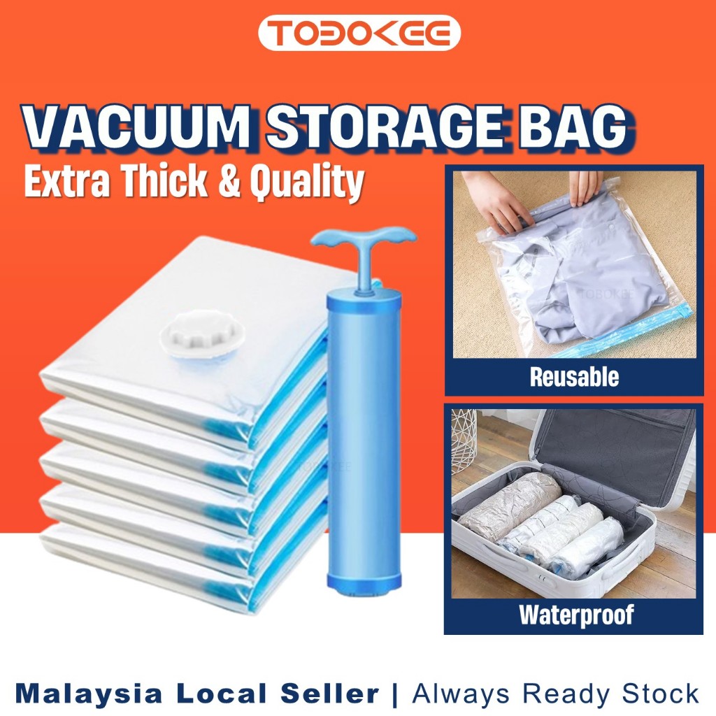 Vacuum Storage Bag Travel Manual Pump Electric Pump Coats Blanket Space Saving Luggage Waterproof Dustproof Reusable