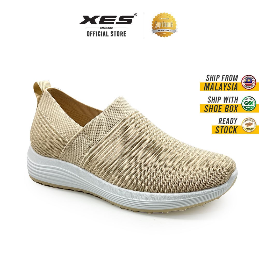 XES Ladies BSLCMX16 Breathable Casual Sneakers Slip On Shoes (Beige, Black, Blue , Nude )