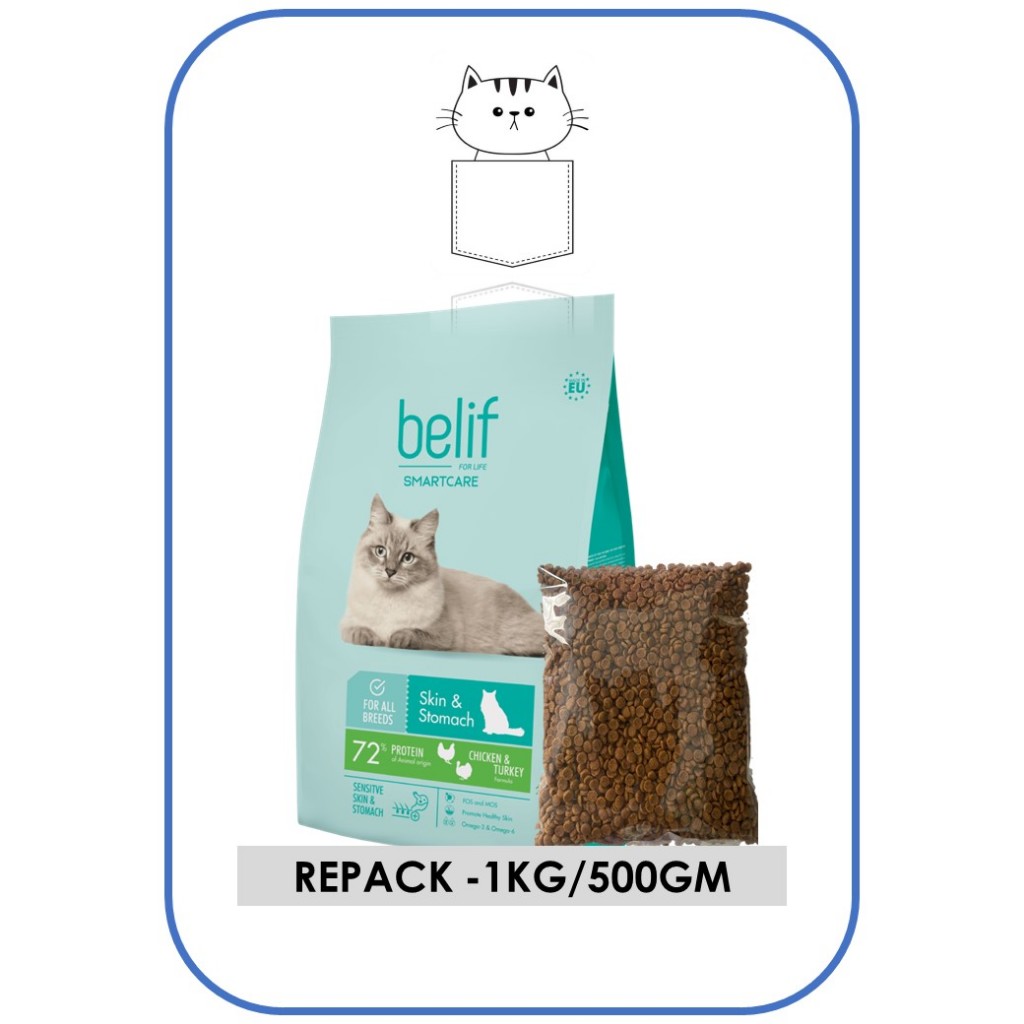 BELIF ADULT SENSITIVE SKIN & STOMACH REPACK 1 KG & 500GM ORIGINAL‼️ FAST SHIPPING‼️