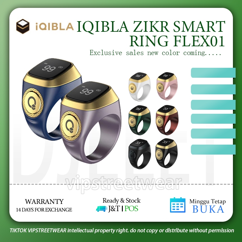 Ready stock !Free shipping Iqibla Smart Tasbih Tally Counter Ring for Muslims Zikr Ring Max count 9999