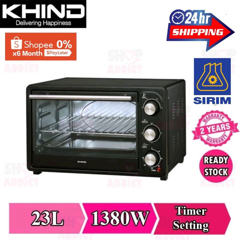 Khind Electric Oven 30 Litre Upper & Lower Heater 250 Degree Celsius 1380W OT3005