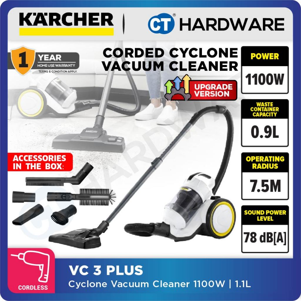 Karcher VC3 Plus Multi-Cyclone Vacuum Cleaner [ Bagless Vacuum Cleaner ] (VC3PLUS)