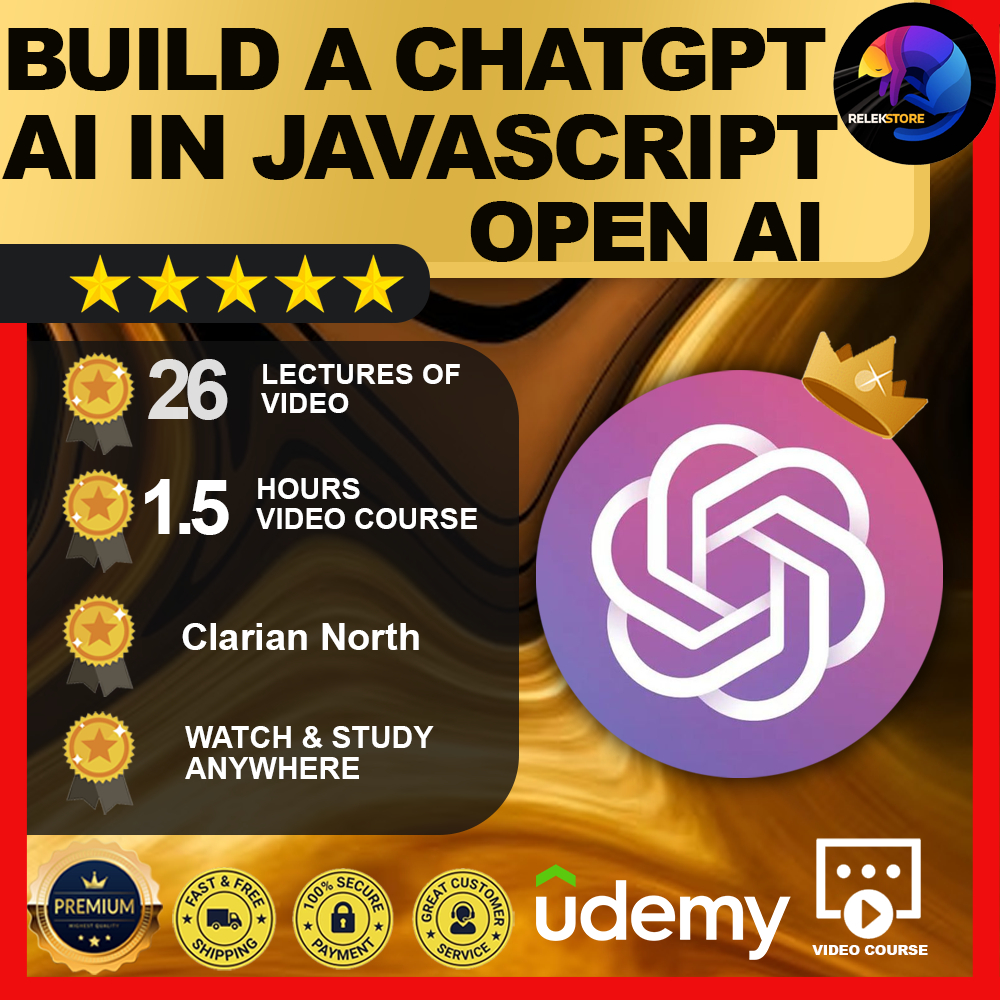 [Video Course] Build A ChatGPT AI in JavaScript – OpenAI – Code Along❤️BEST SELLER❤️⭐TOP-RATED⭐