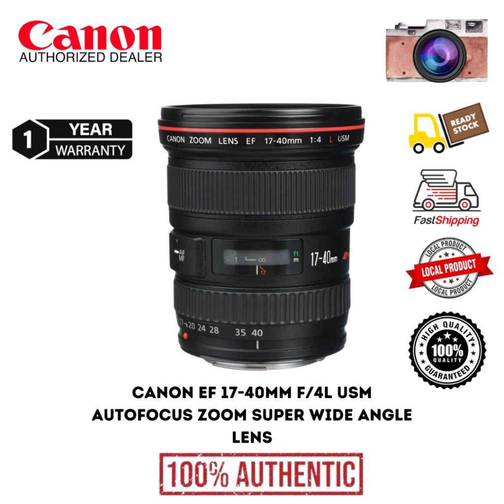 Canon EF 17-40mm f/4L USM Autofocus Zoom Super Wide Angle Lens (1 Year Warranty )