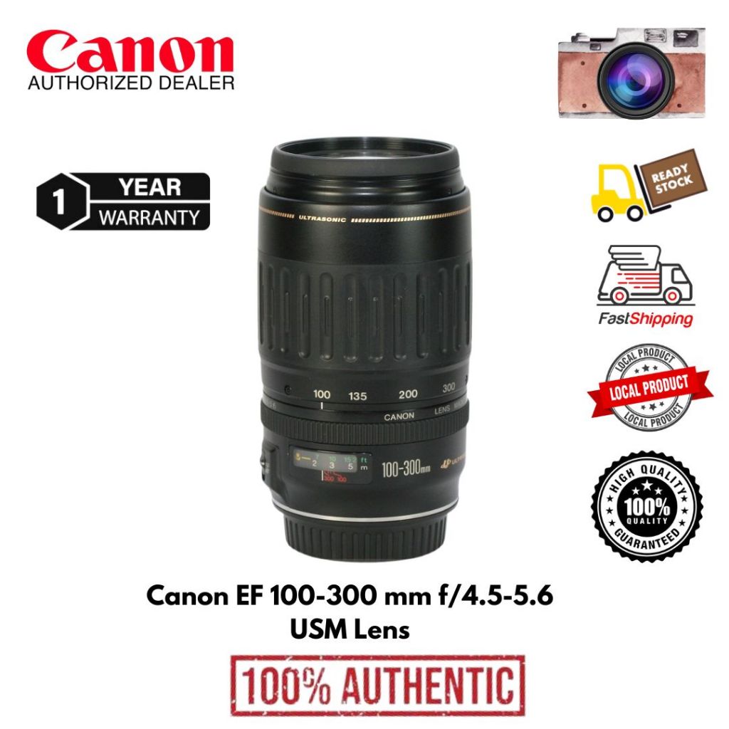 Canon EF 100-300mm F/4.5-5.6 USM Zoom Telephoto Lens  (1 Years Warranty)