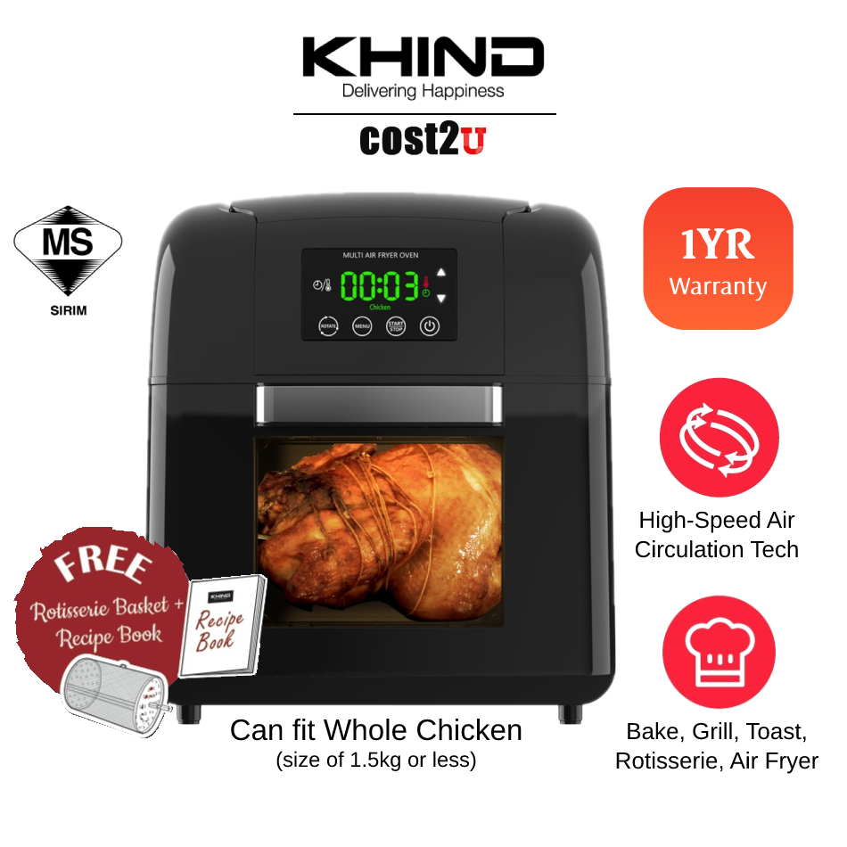 Khind 9.5L Multi Air Fryer Oven | ARF9500 (Air Fryers Multi Cooker Grill Pan Toaster Penggoreng Udara 空气炸锅 MMAFO22