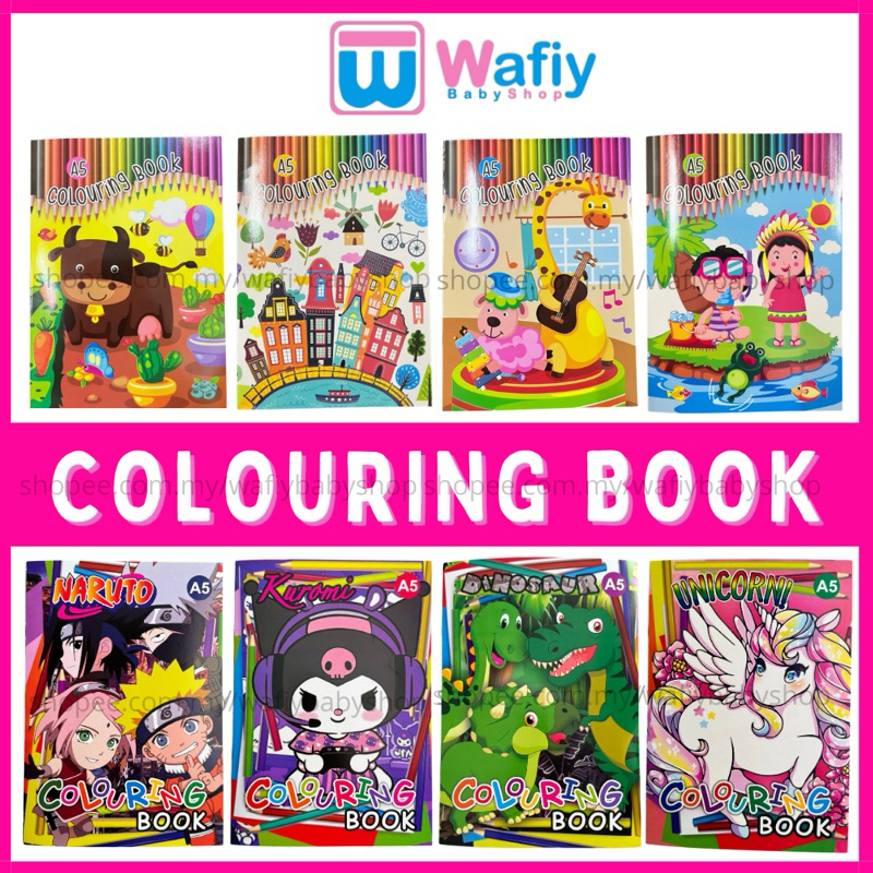 Buku mewarna / colouring book A5 A4 cartoon 16 muka surat fancy activity book termurah di pasaran