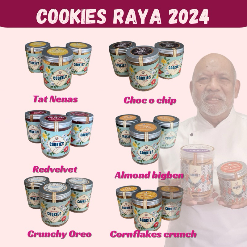 Cookies Raya By Chef Jo 2024 Biskut raya tat nenas redvelvet cookies almond london crunchy oreo choc o chip cornflakes