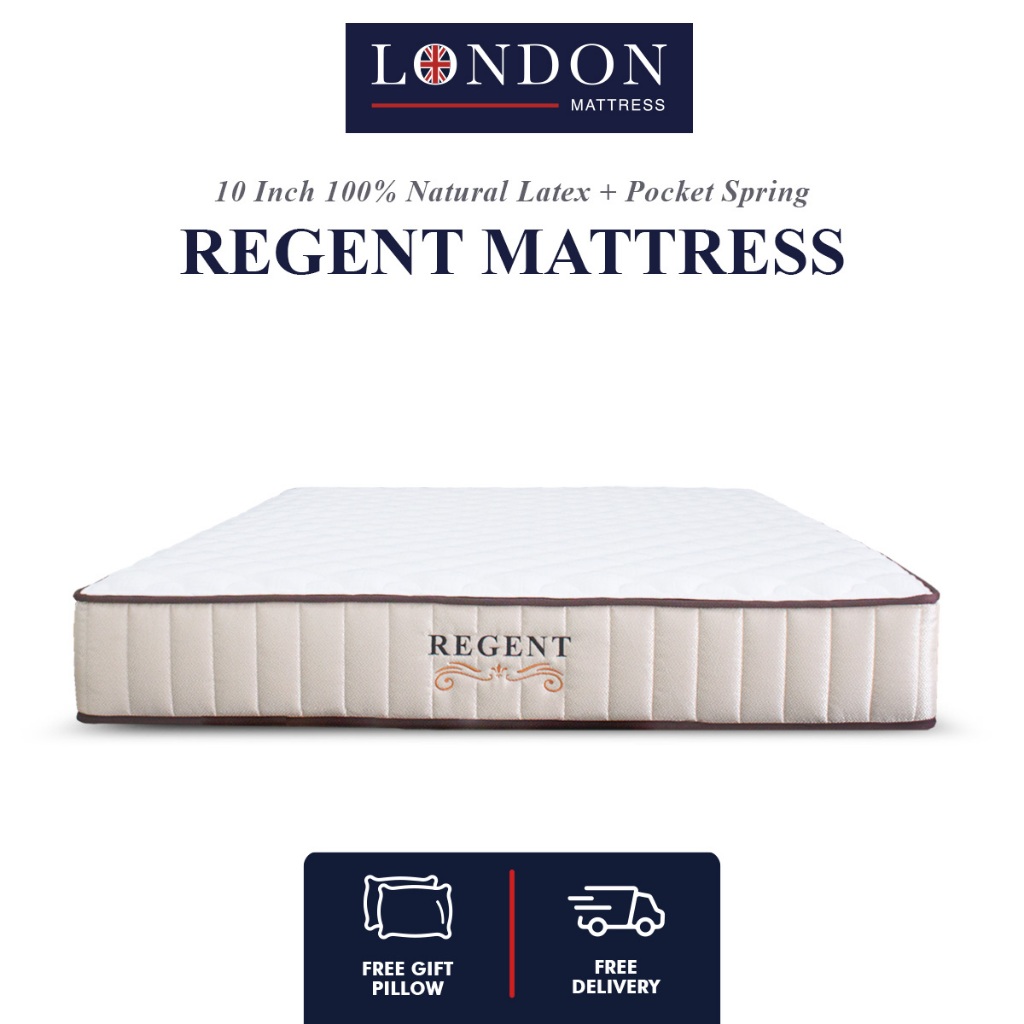 London Mattress | Regent Mattress 10 Inch Natural Latex Pocket Spring Medium Soft - [Queen/King]