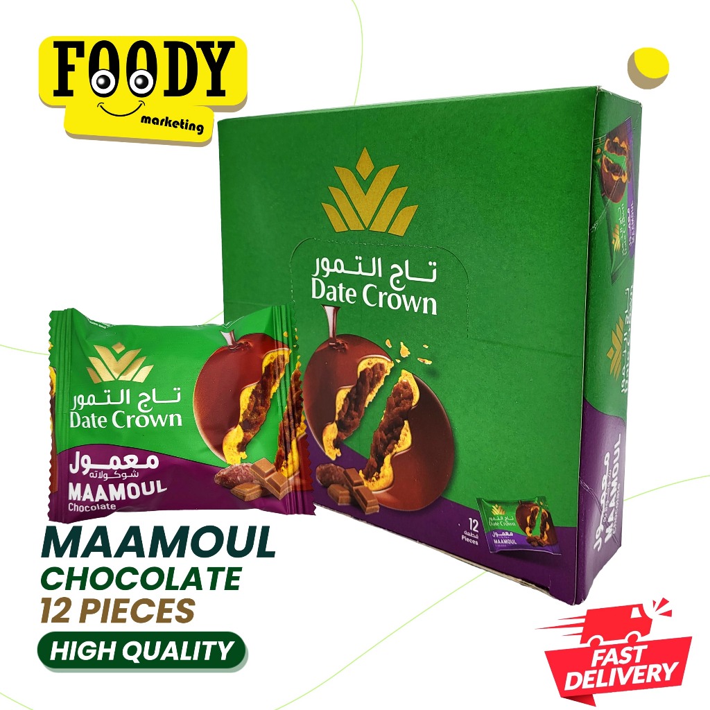 Date Crown Maamoul - Medjool Dates | White Chocolate | Chocolate | Cinnamon (12pcs x 24g) Date Cookies