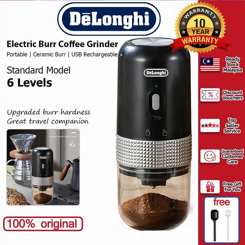 De'Longhi original (ten-year warranty) electric coffee bean grinder portable coffee grinder home kitchen coffee grinder