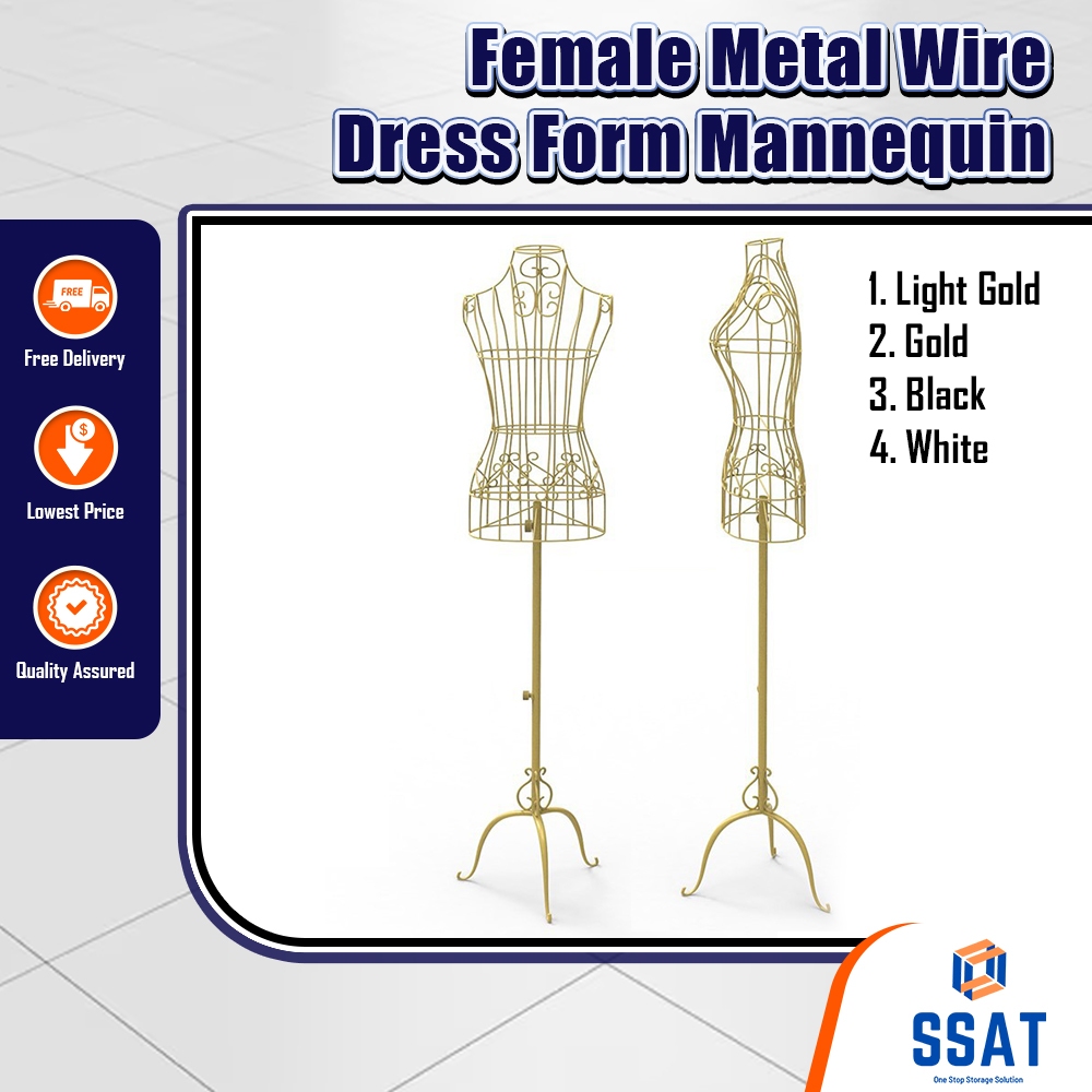 [READY STOCK] Female Metal Wire Dress Form Mannequin - Adjustable Height Wire Frame Dress Form Display Stand/Wire Torso