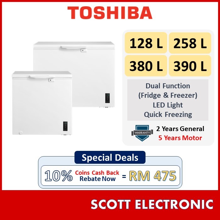 Toshiba 128L 258L 380L 390L  Chest Freezer Freezer Beku CR-A295 GR-RC130CE-DMY GR-RC259CE GR-RC390CE