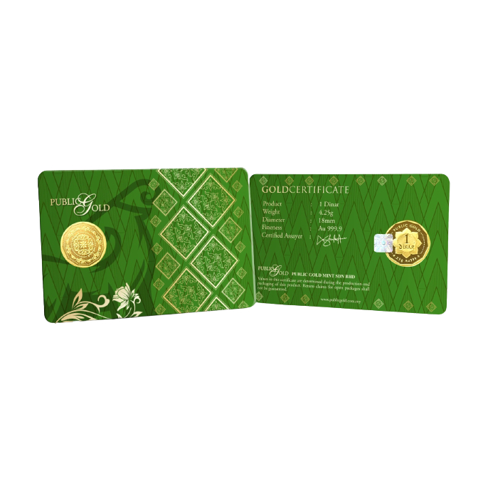 Goldbar 999 Public Gold 1/2 Dinar (2.125gm) 1 Dinar (4.25gm)