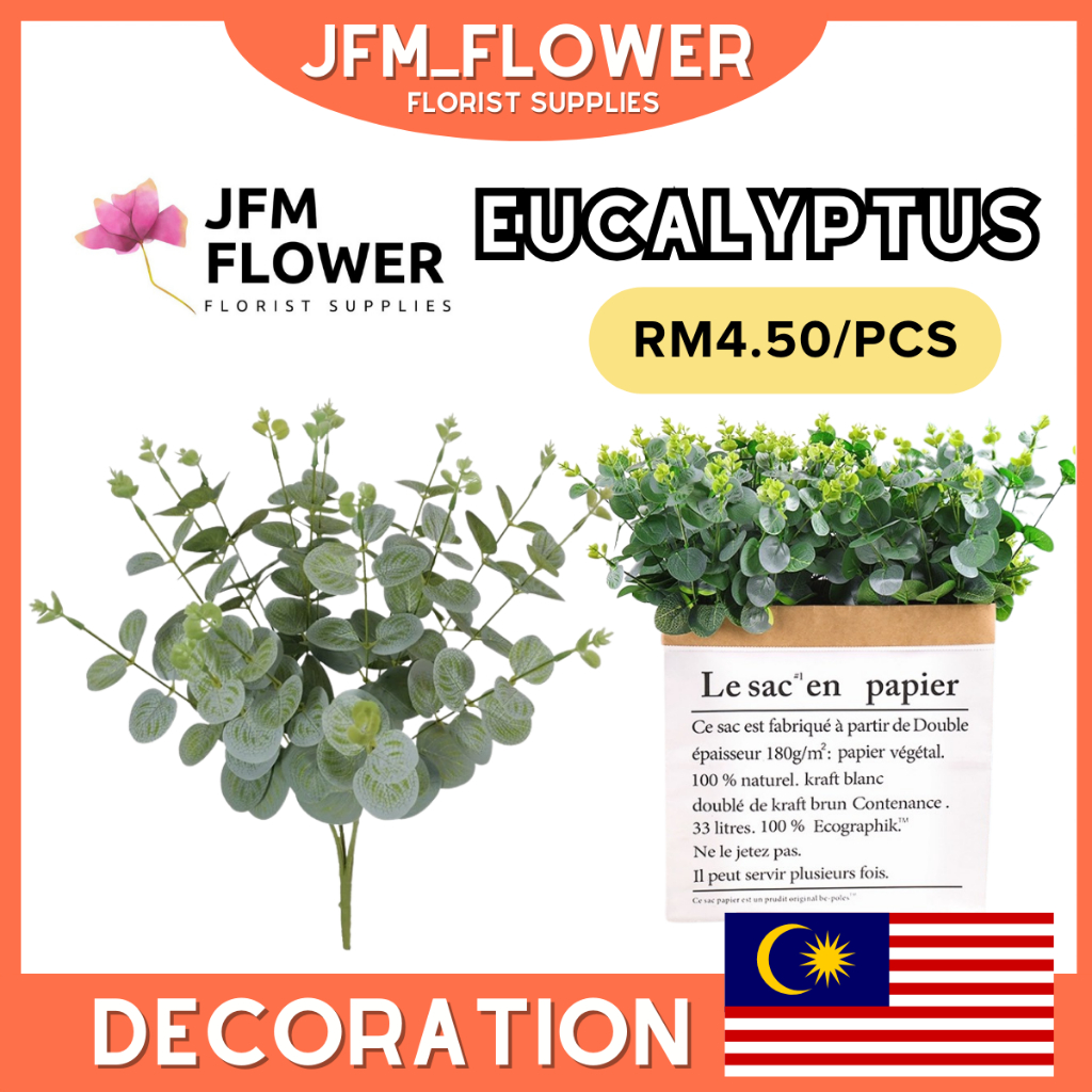 [RM4.50/PC] 1PC Eucalyptus Artificial/Eucalyptus Artificial Leaves/Flowers Home Decoration Leaves