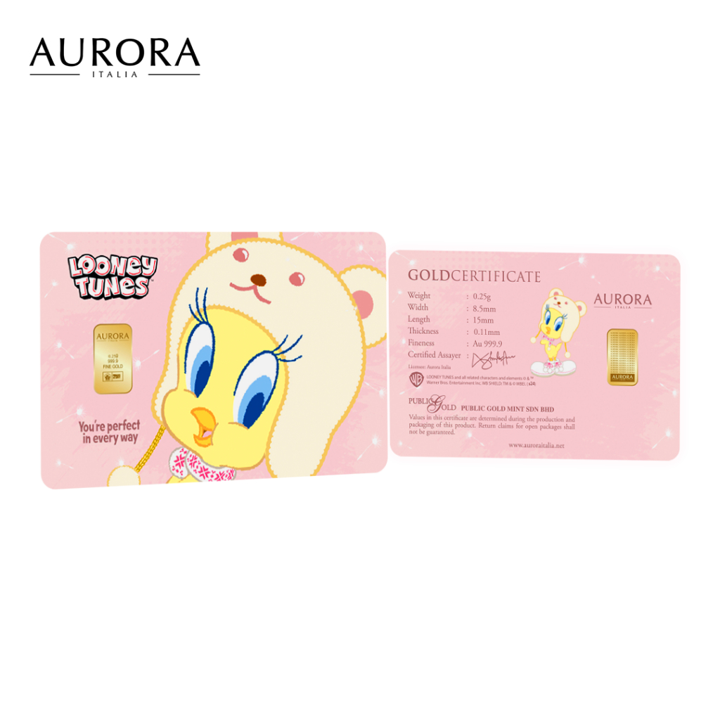 WARNER BROS X AURORA ITALIA (0.25g) 999.9 Tweety Limited Edition Gold Bar 翠迪鸟限量版黄金卡
