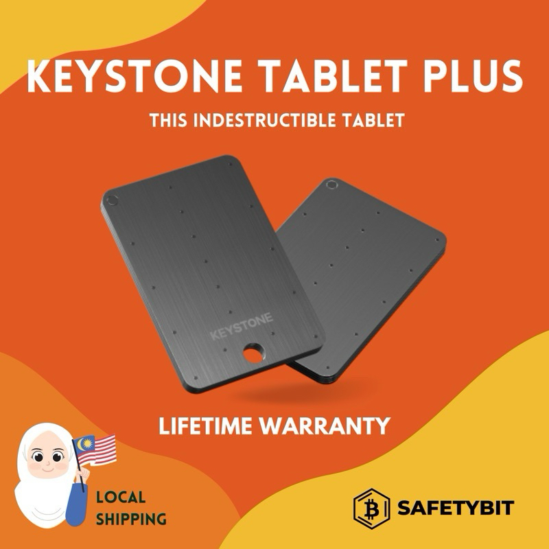 Keystone Tablet Plus - Seed Phrase Stainless Steel Tablet Crypto Currency Wallet Bitcoin Ethereum BNB Solana Cold Wallet