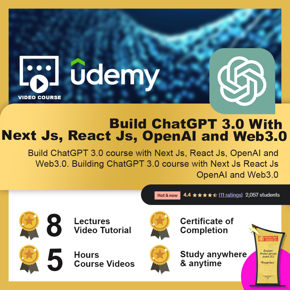 [Video Course] Build ChatGPT 3.0 With Next Js, React Js, OpenAI and Web3.0