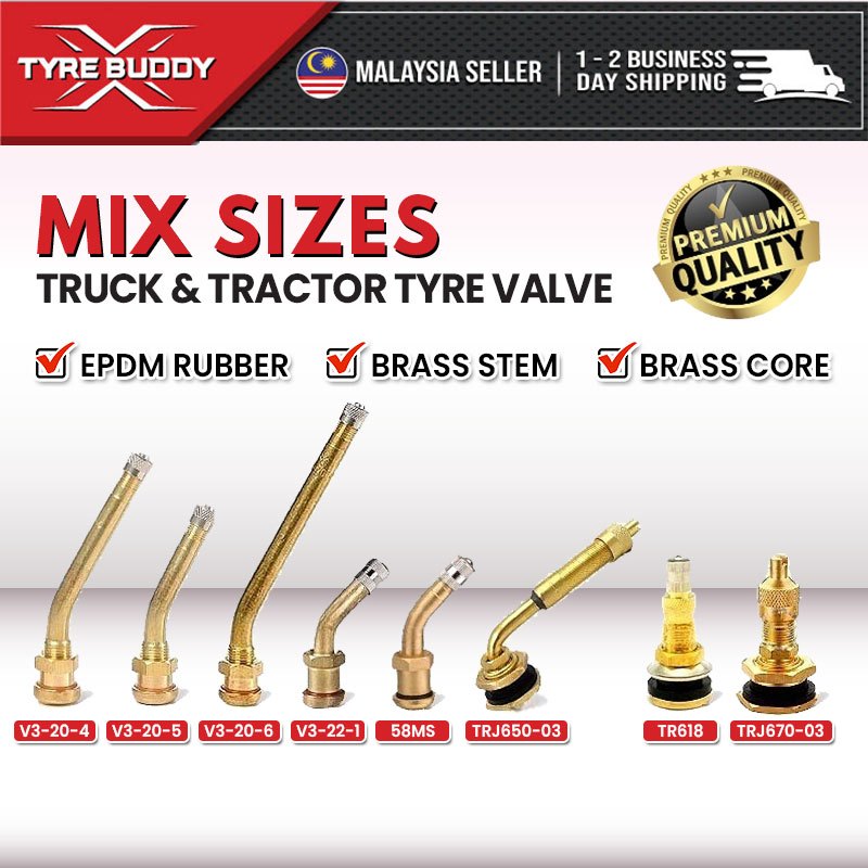 [1PC] Truck & Tractor Tyre Valve; V3-20-4, V3-20-5, V3-20-6, V3-22-1, 58MS, TRJ650-03, TR618, TRJ670-03, Tayar