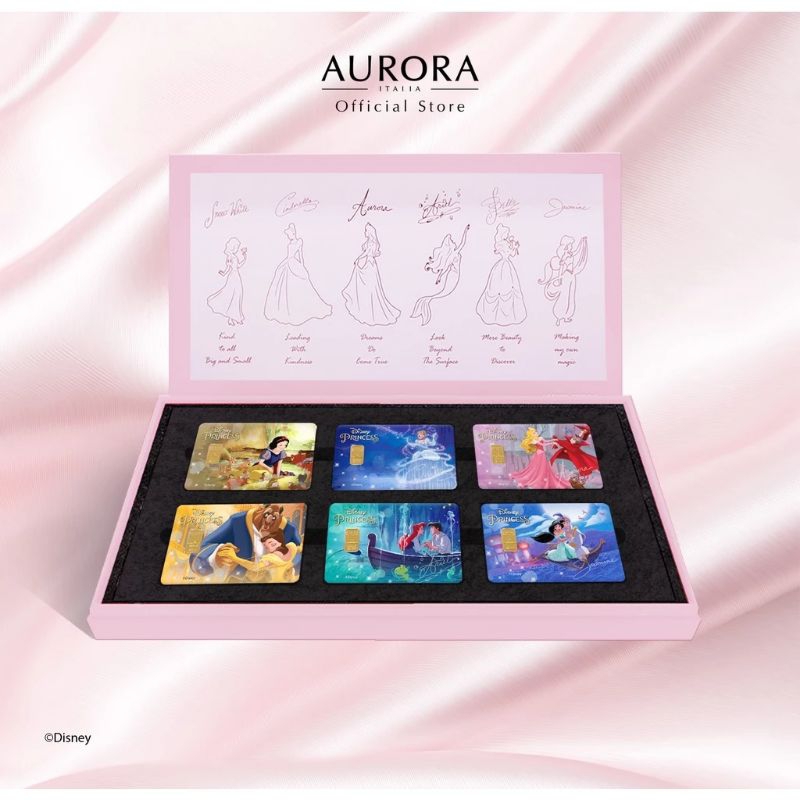 🇲🇾 Disney x Aurora Italia (6.0g) 999.9 Disney's Ultimate Princess Celebration Collectibes Set - Limited Edition Gold Bar