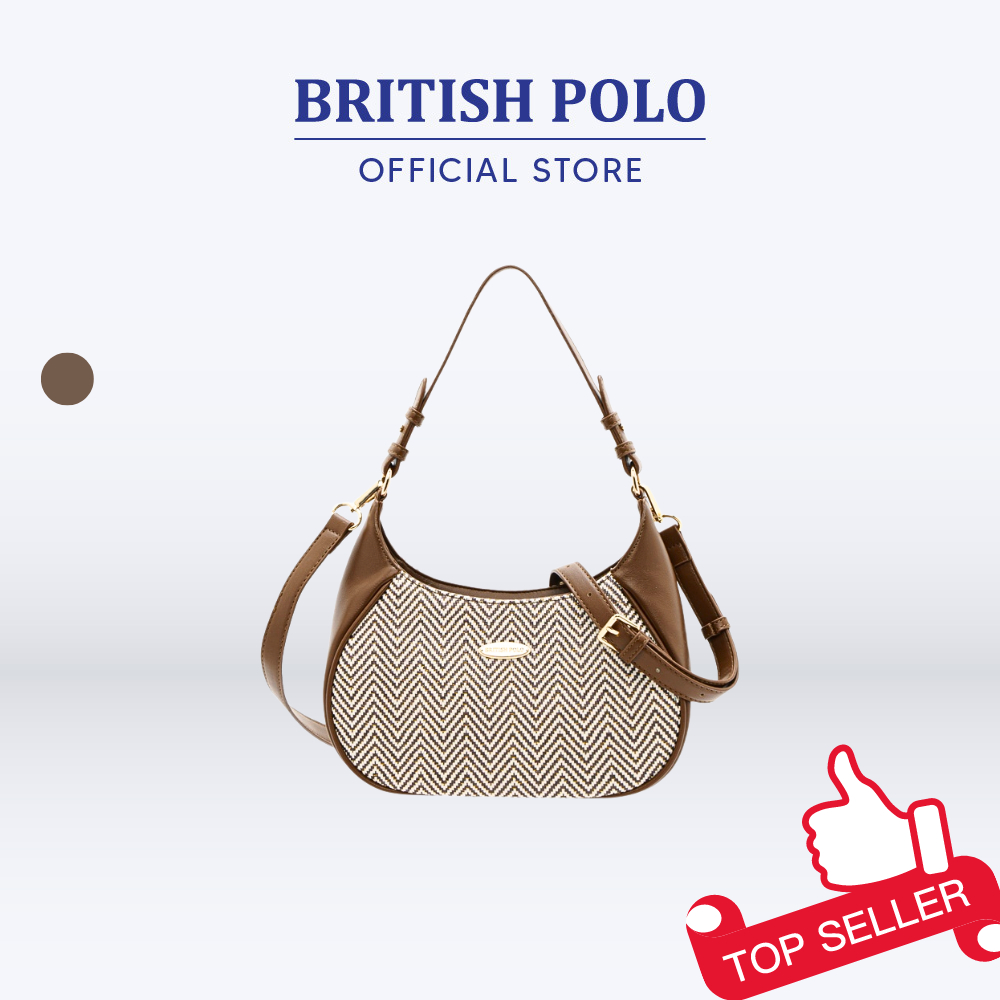 BRITISH POLO Ember Women PU Leather Shoulder Sling Bag with Detachable Straps