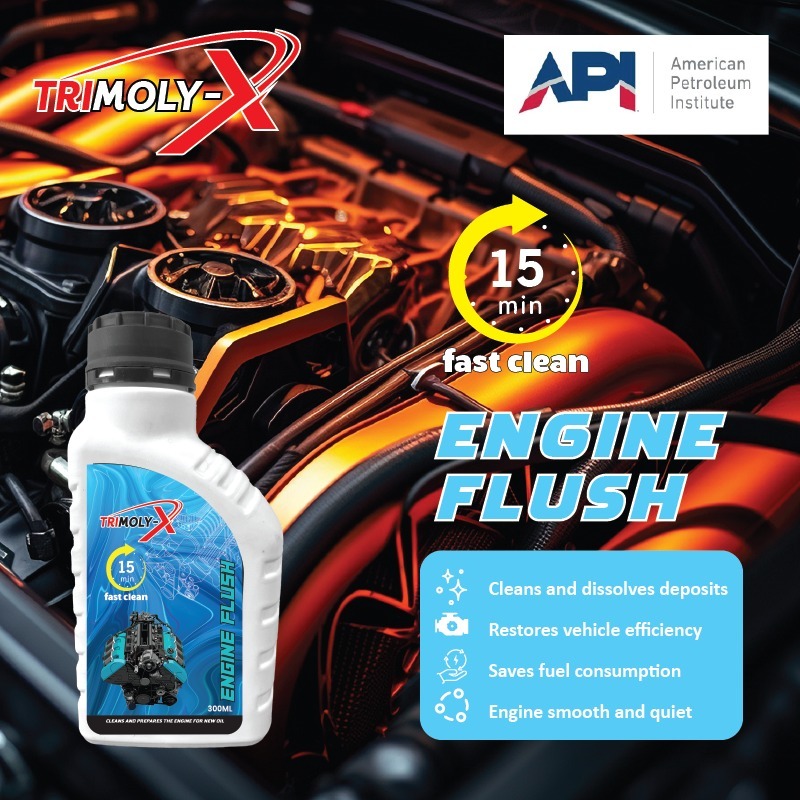TRIMOLY-X TRIMOLYX Engine Flush 300ML CAR MOTORCYCLE PETROL DIESEL ENGINE CARE 15min fast clean engine flushing oil