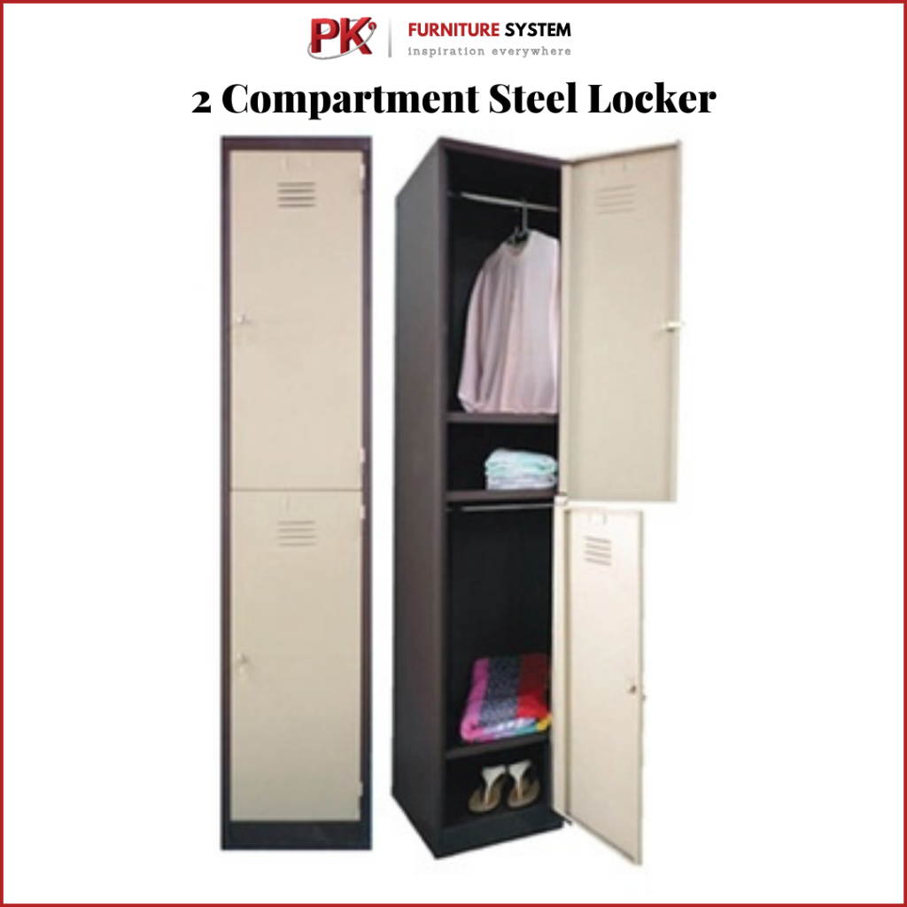 Ready Stock 2 Compartment Steel Locker | Hostel Locker | Office Furniture | PK Furniture