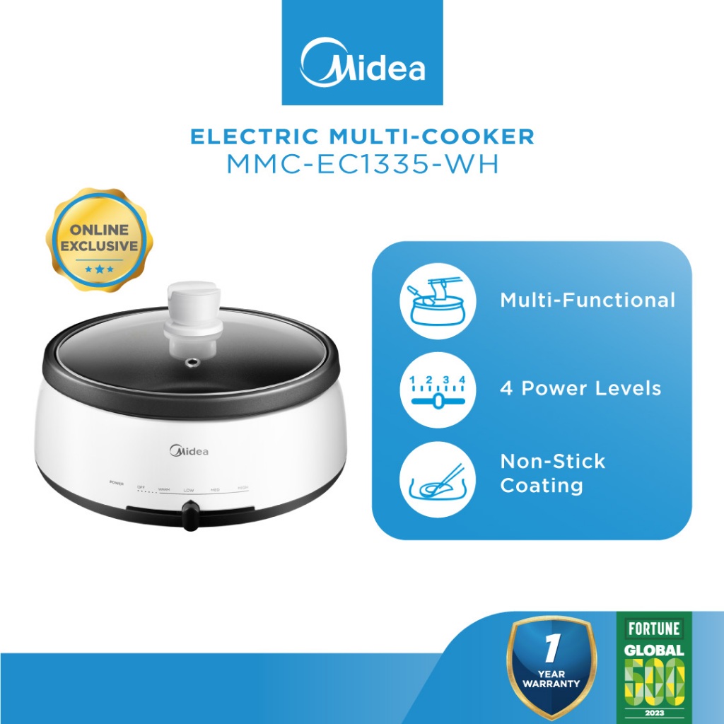 Midea MMC-EC1335-WH 3.5L Electric Multi-Cooker With Non-Stick Coating