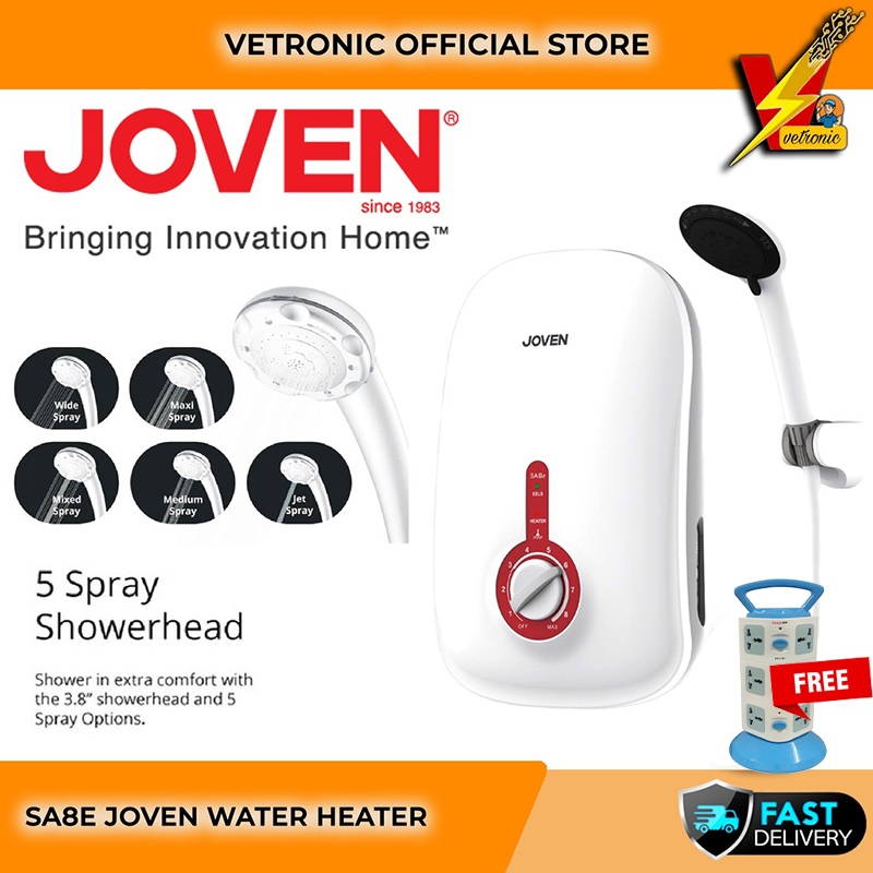 Joven Instant Water Heater Without Pump SA8E SA10E SE1e ELCB Surge Protector Pemanas Air Mandi Tanpa Pam