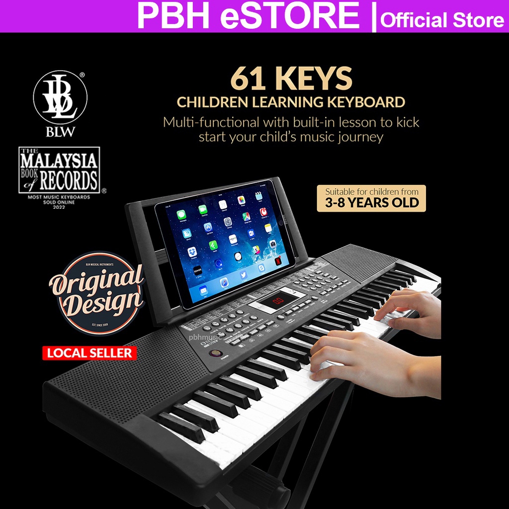 Piano BLW EK-61C 61 Keys Electric Piano Digital Electronic Learning Keyboard Package Alat Muzik 电子琴 钢琴