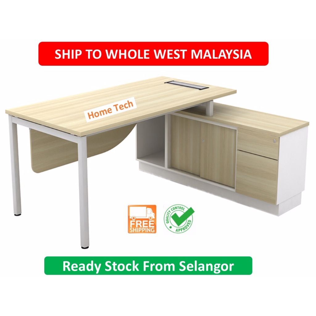 ⭐️⭐️DELIVER TO WHOLE WEST MALAYSIA ⭐️SL55 SERIES OFFICE FURNITURE DIRECTOR TABLE SET WITH SIDE CABINET FIXED PEDESTAL