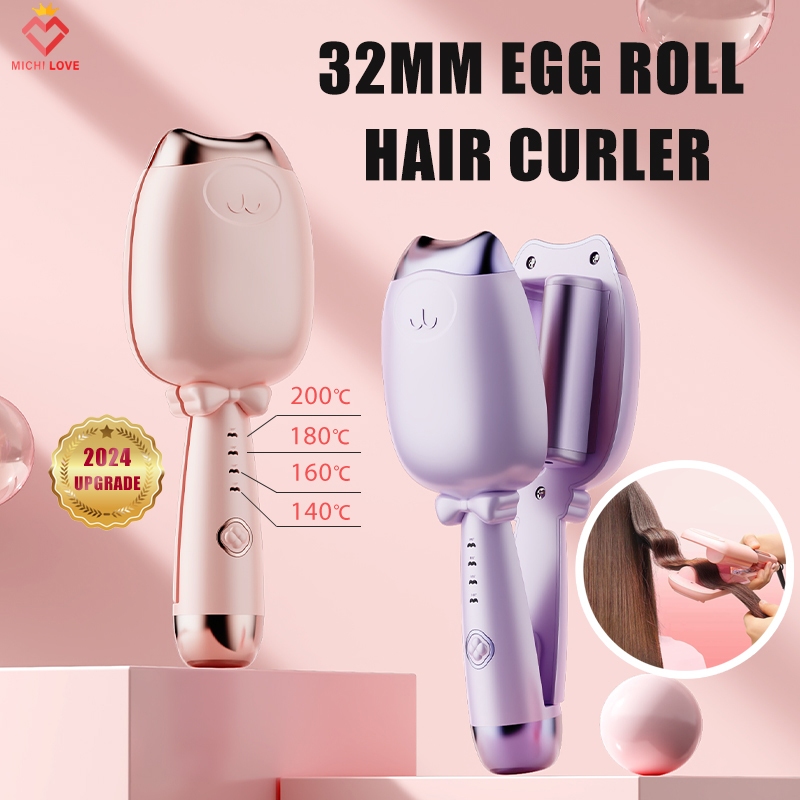 2024 UPGRADE 蛋卷棒32MM Egg Roll Hair Curler Roller Hair Roller Curler Curling Iron Hair Curler Automatic Kerinting Rambut