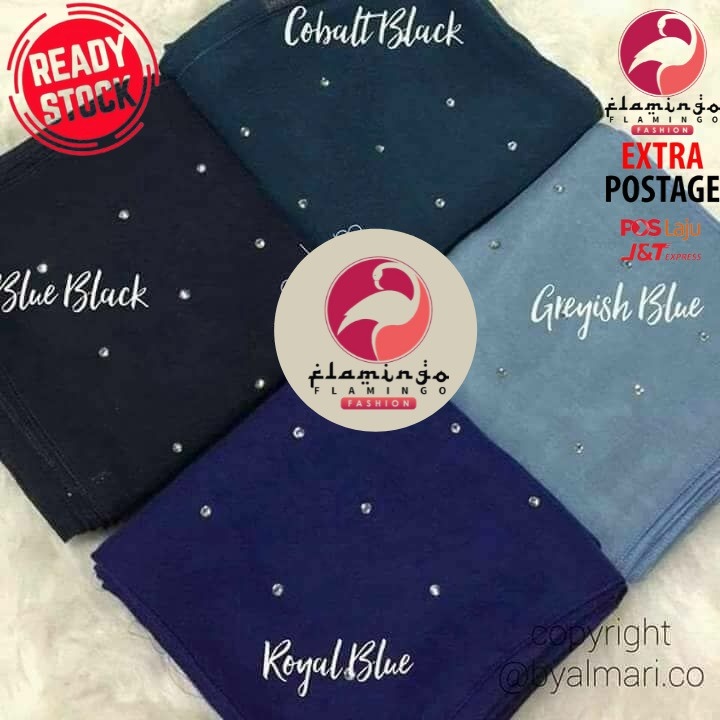 FLAMINGO-FASHION-BAWAL-COTTON-BATU-TABUR-(MANIK-PUTIH)-SQUARE HIJAB