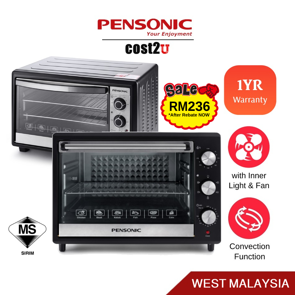 Pensonic 46L Large Electric Oven (Rotisserie & Convection) | PEO-4605 PEO-4611 MOT-45 OT52R (Ketuhar Elektrik 电烤箱