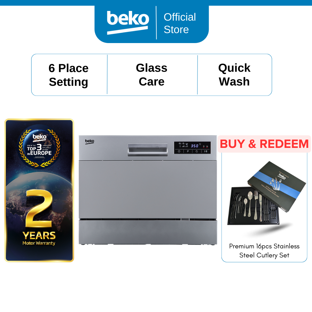 Beko 6 Place Setting Tabletop Dishwasher DTC36610S