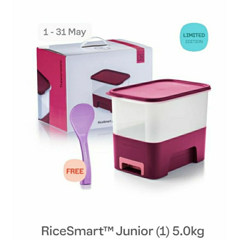 TUPPERWARE RICE SMART JUNIOR DISPENSER 5 KG / TONG BERAS ATAU BIJIRIN